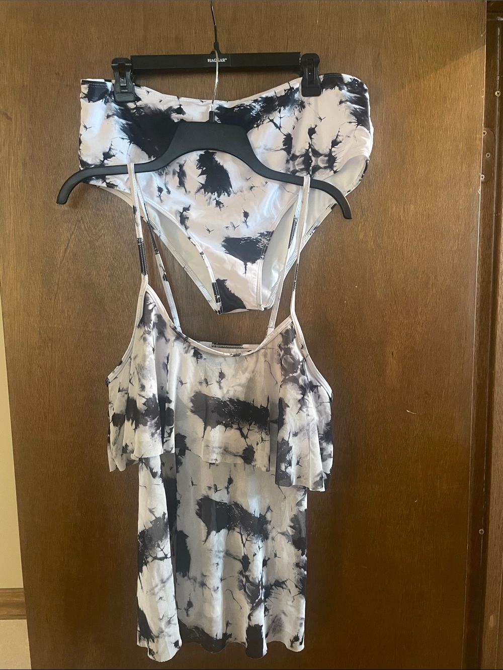 Tie-Dye Black & White Sleep Chemise Set